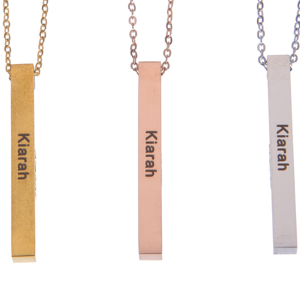 Personalized Name Necklace Custom Bar Necklace Name Plate Pendant