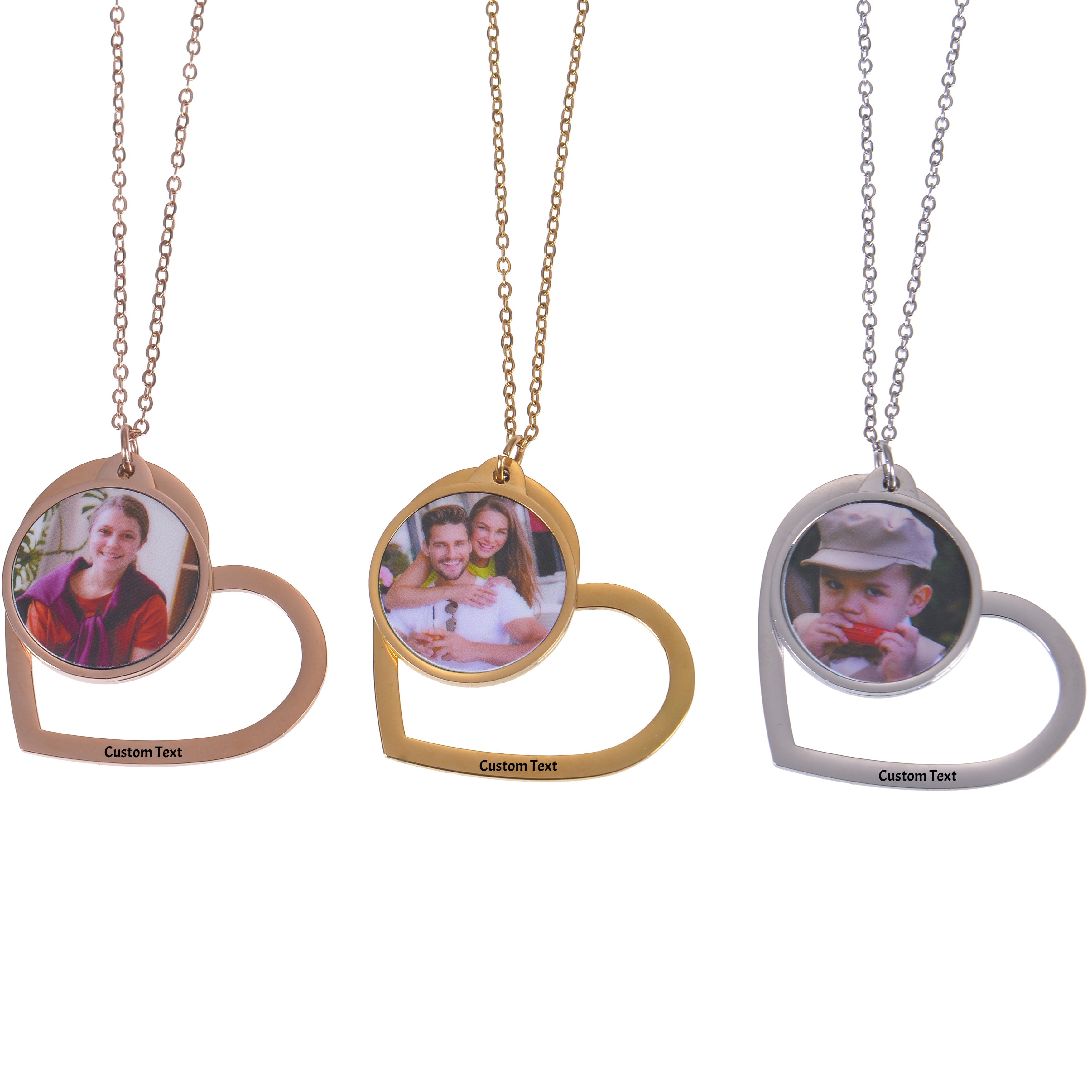 heart photo necklace