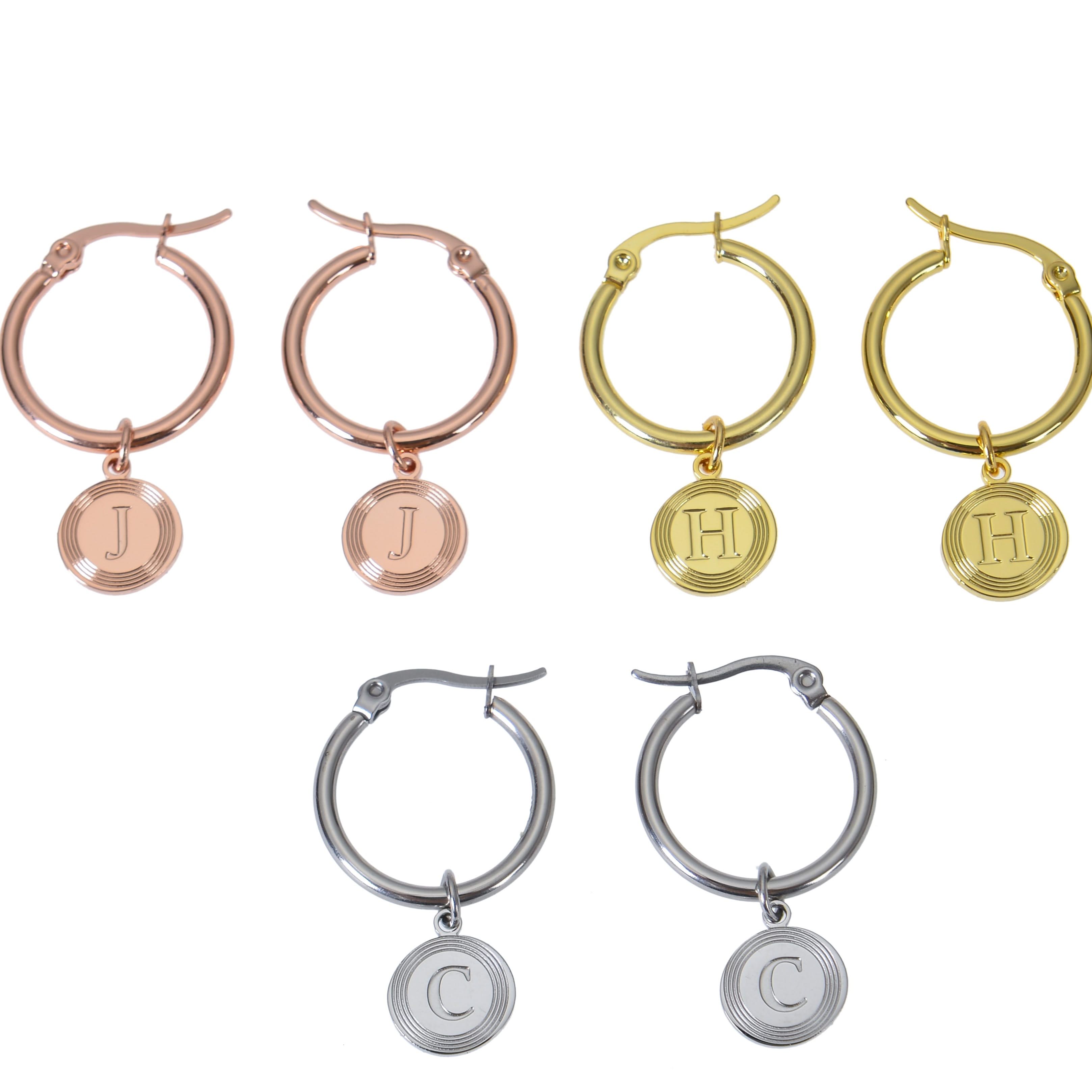 personalized initial earrings