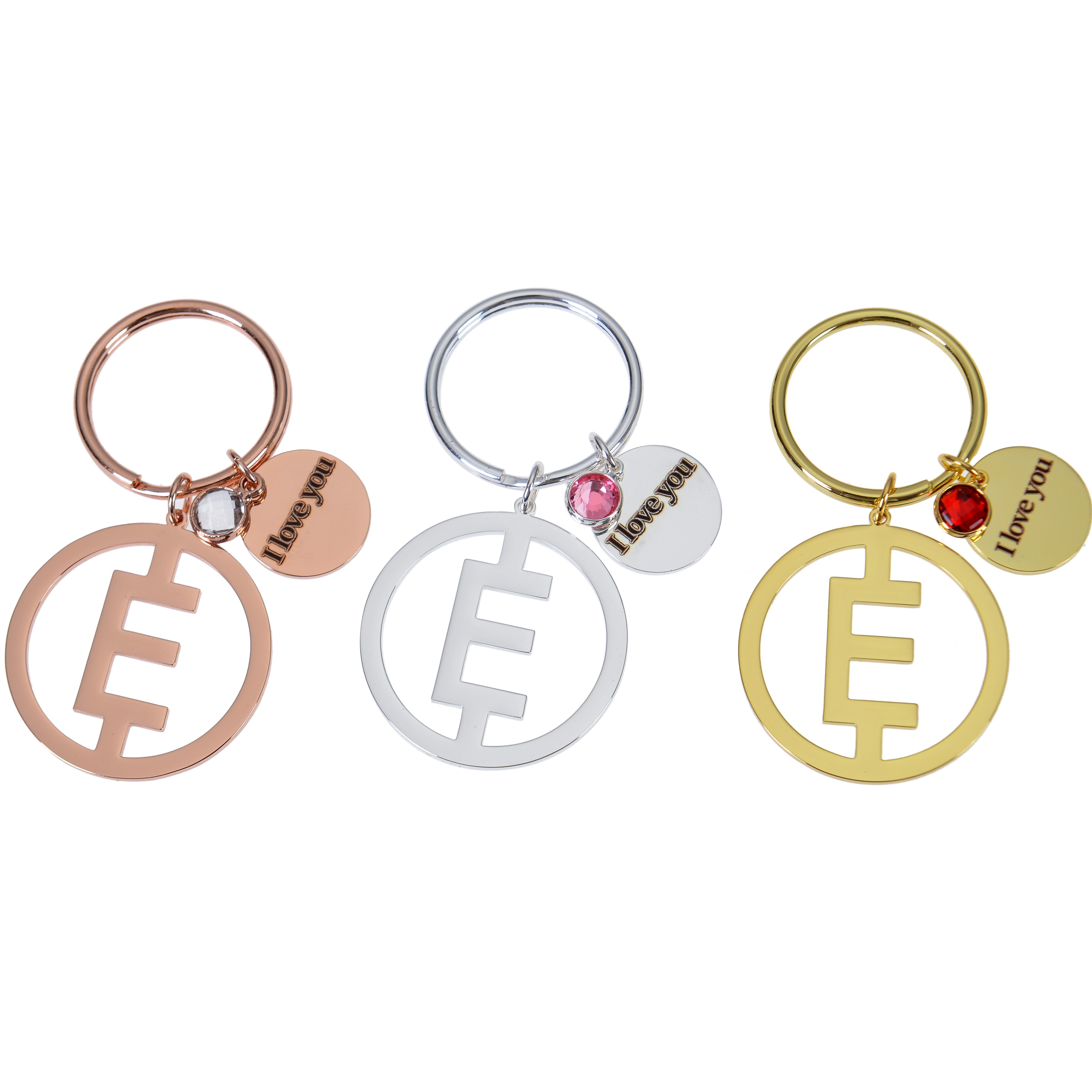 personalized initial birthstone keychain