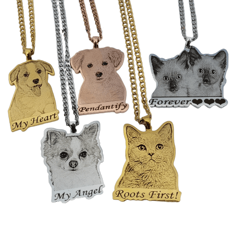 Buy Online Premium Quality Custom Photo Engraved Pet Necklace - Pendantify