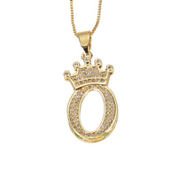 diamond f initial necklace