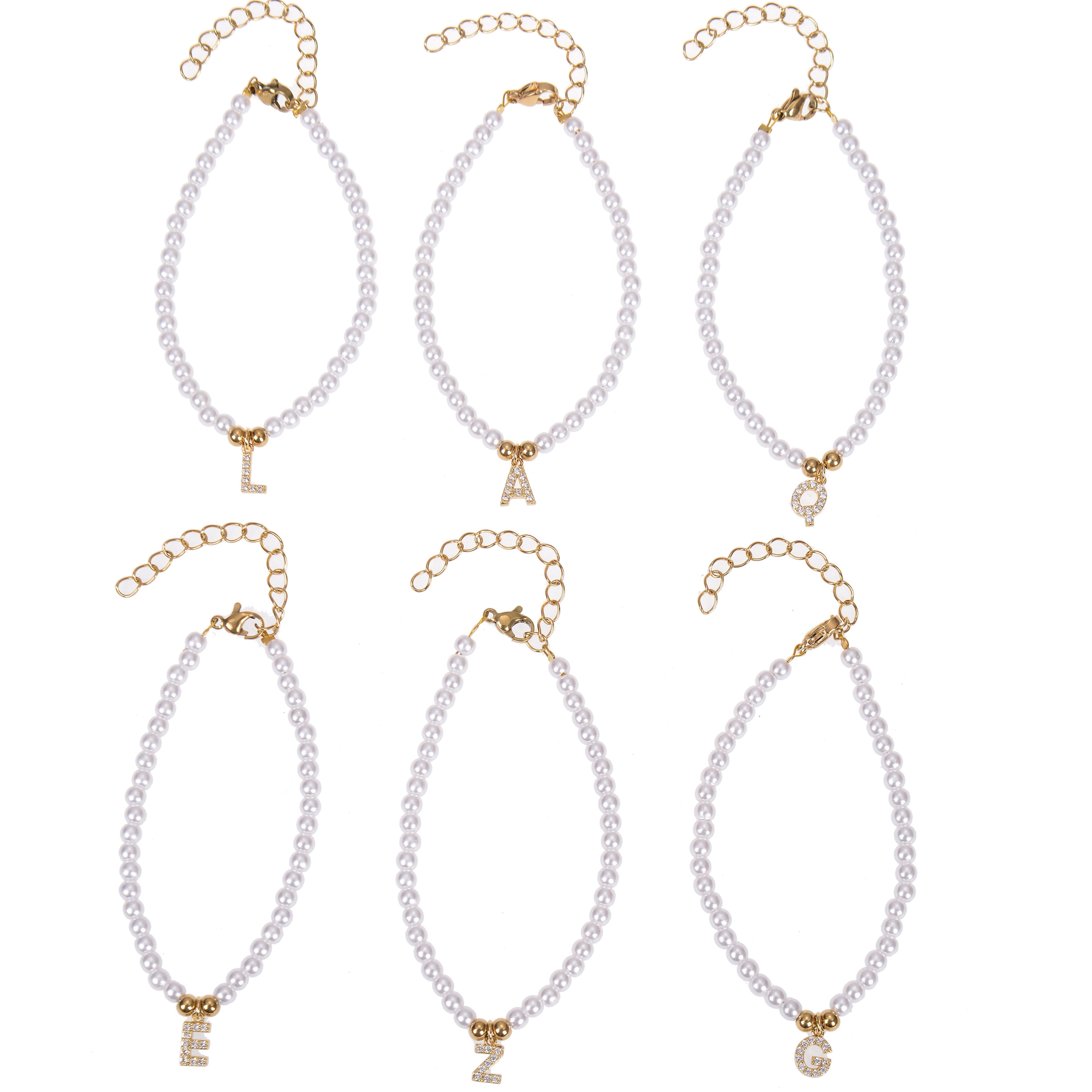 personalized diamond studded initial bracelet