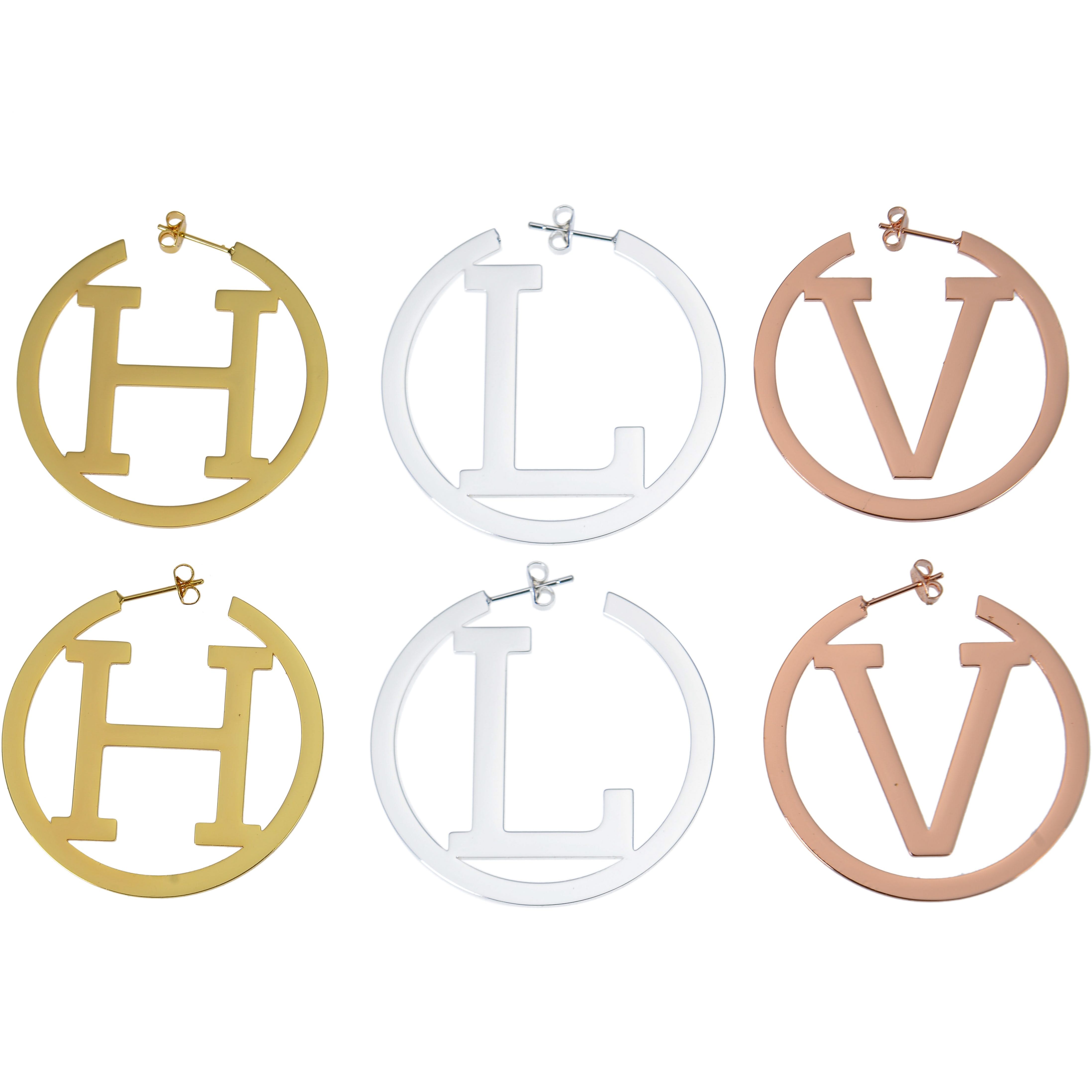 personalized initial hoop earrings