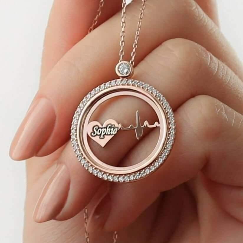 Heartbeat Necklace with Name-Pendantify-name necklace,necklace,Personalization,val