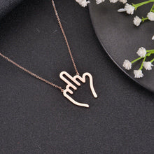 tiny middle finger necklace