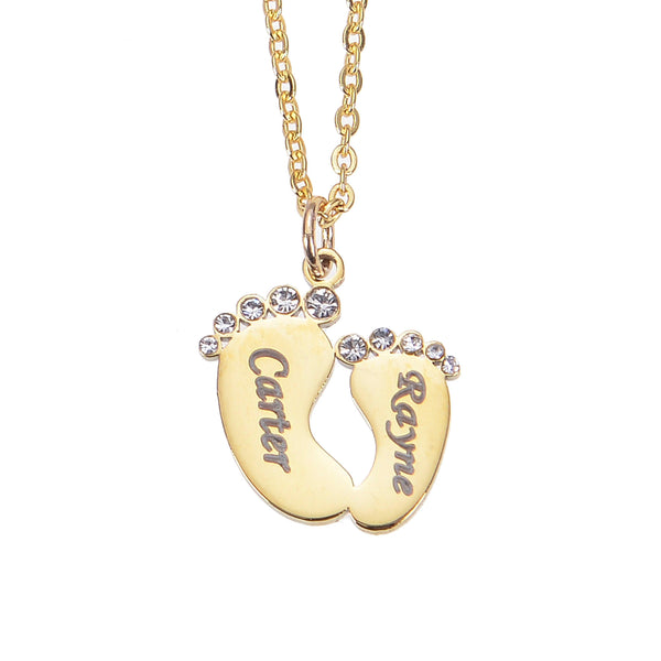 Personalized baby feet store necklace