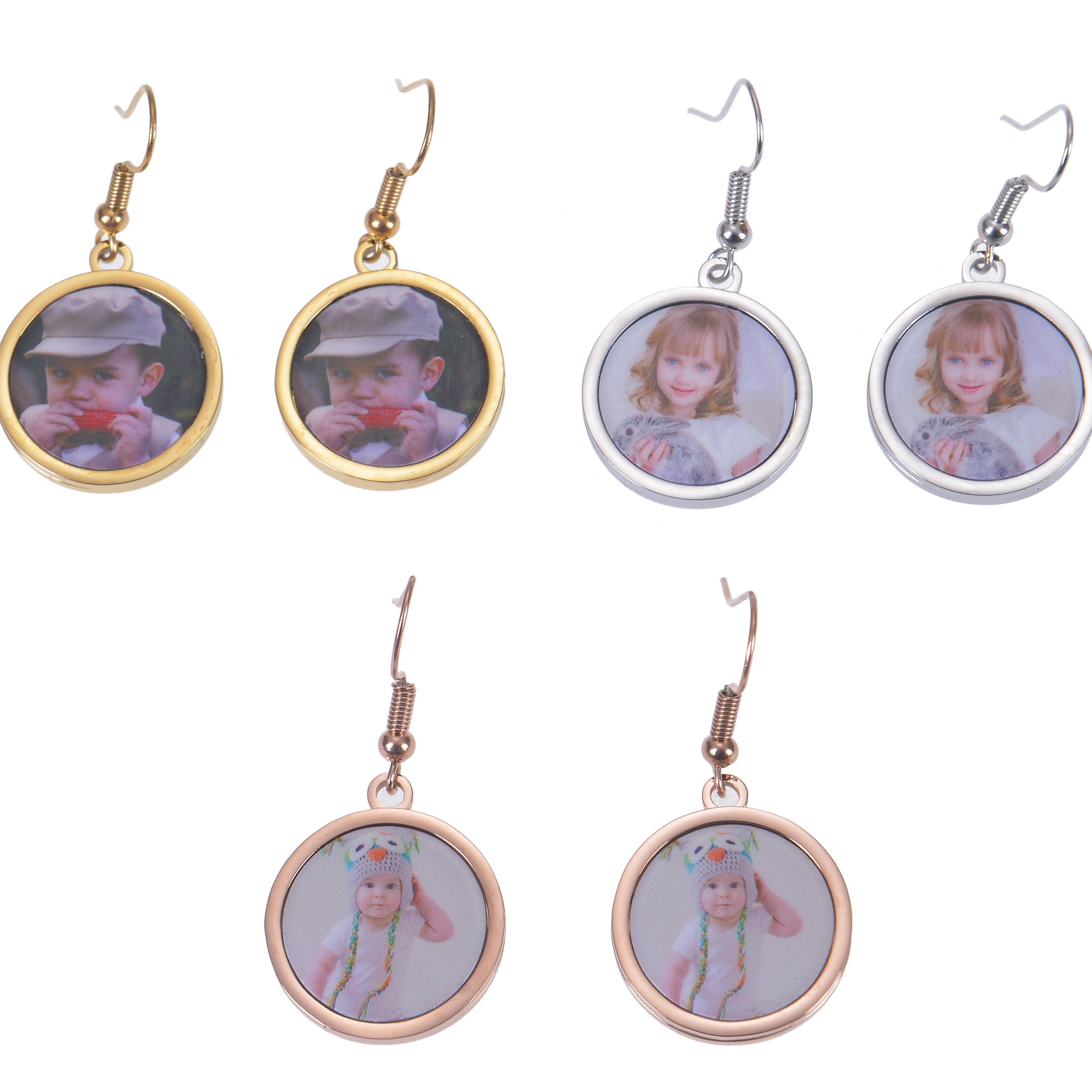 personalized photo drop earrings