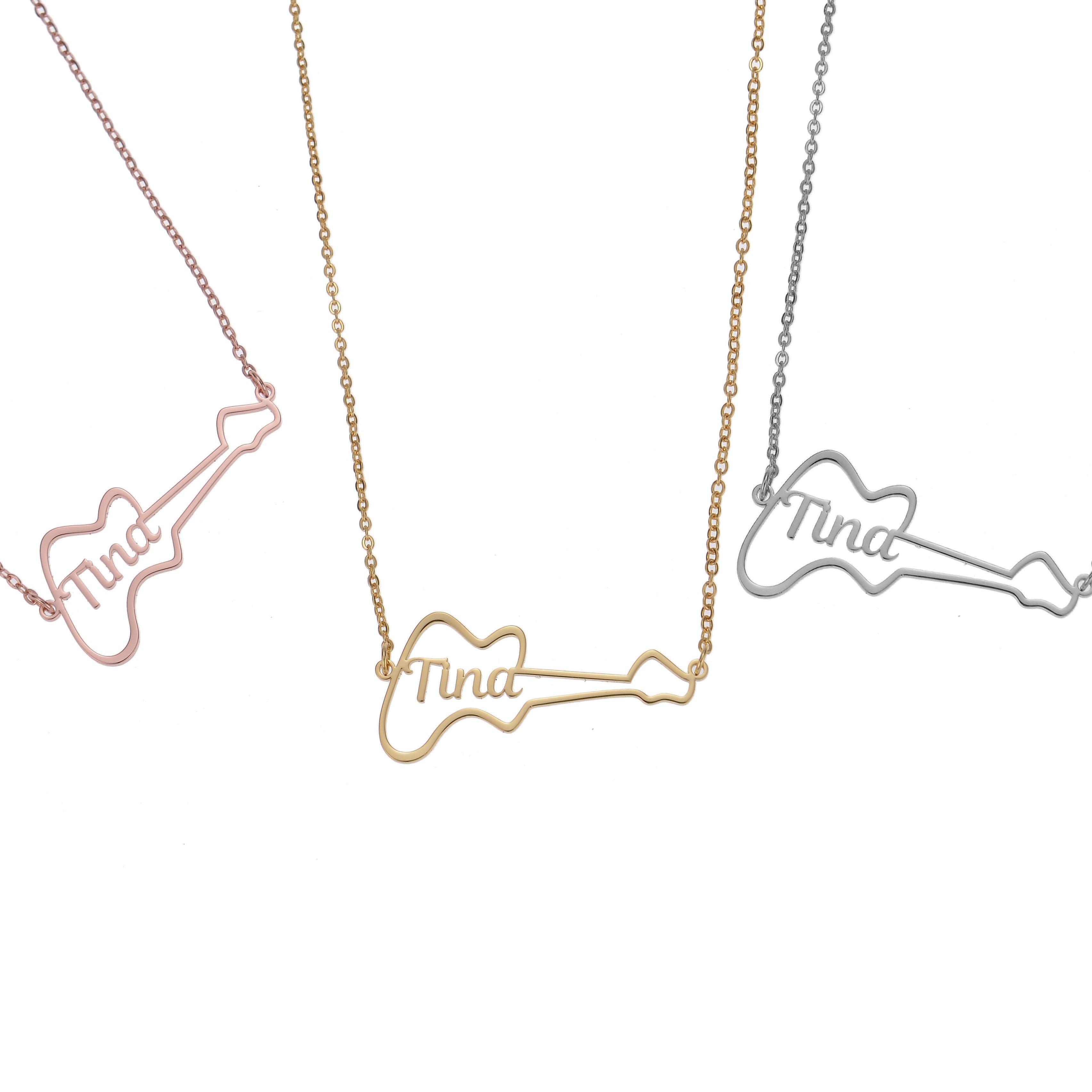 guitar name necklace