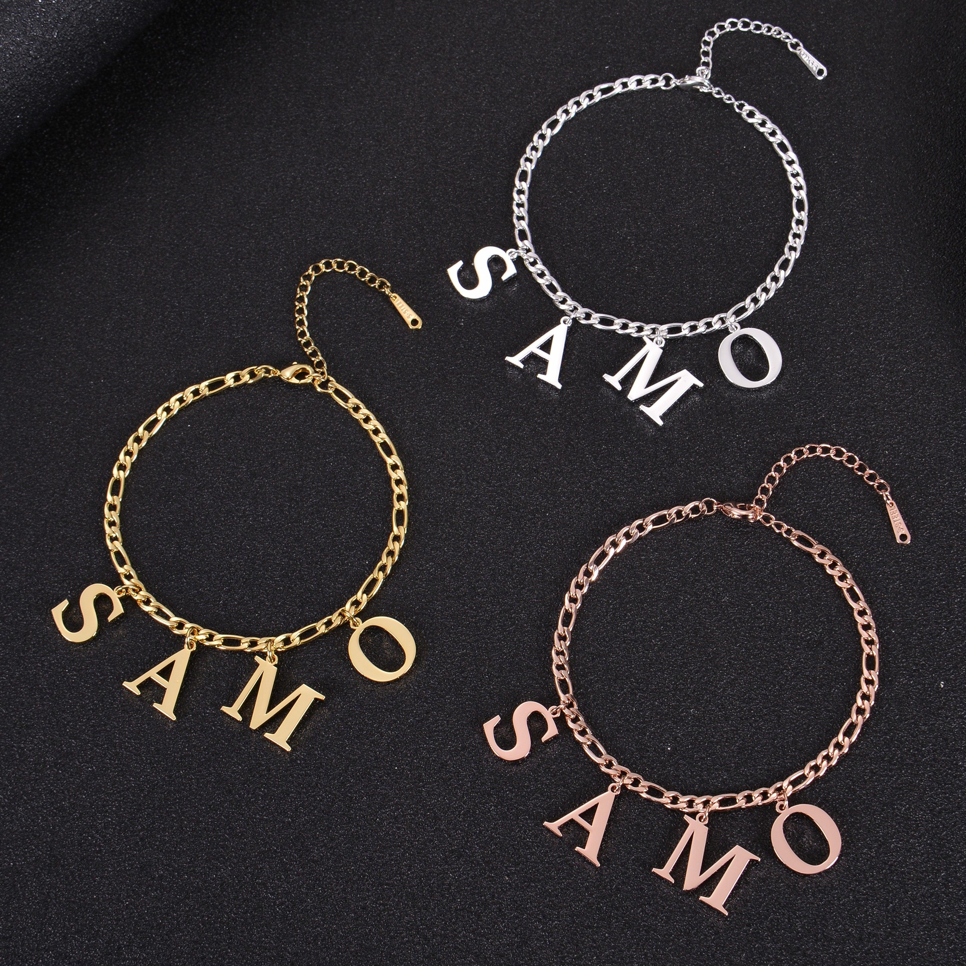 personalized letter name bracelet