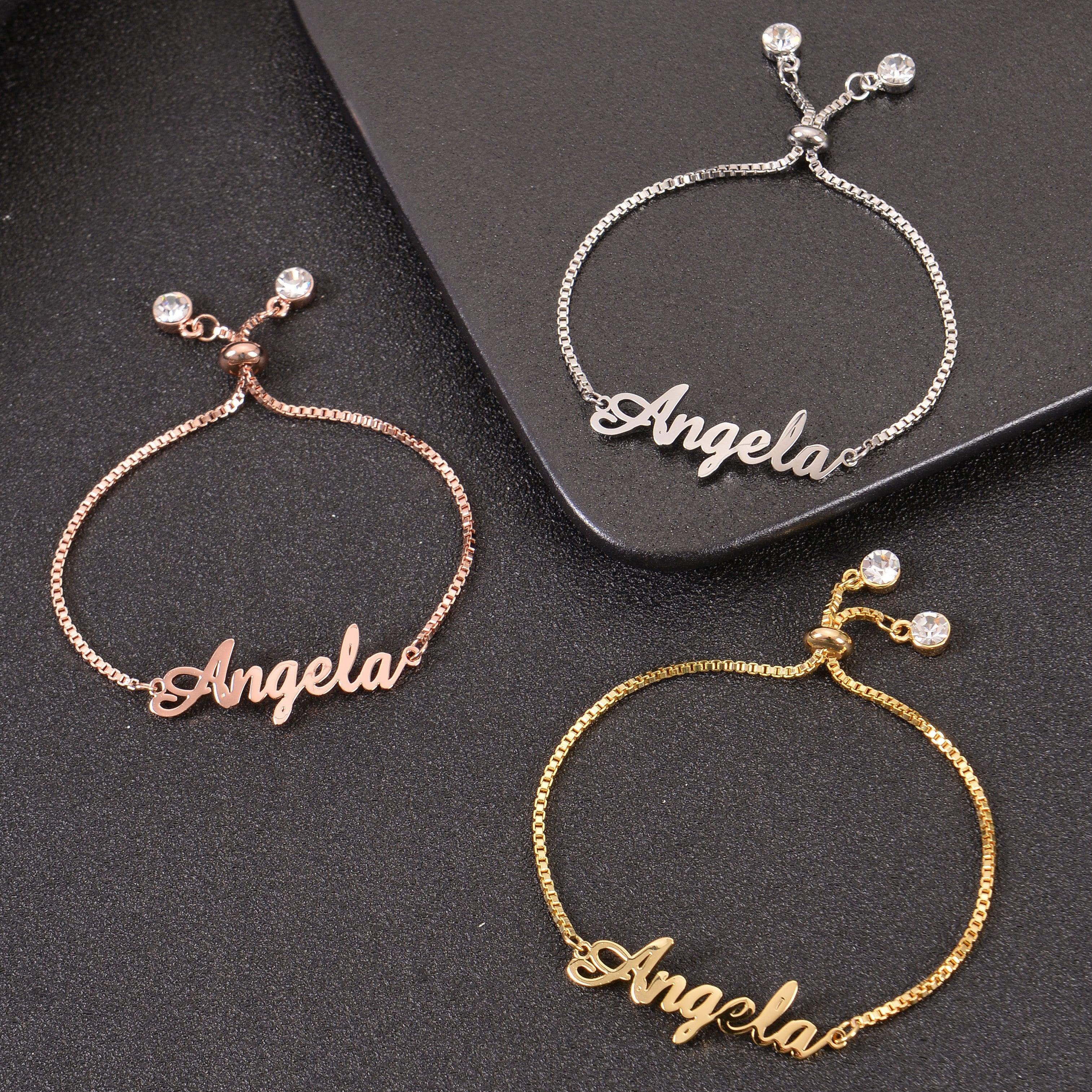 personalized name adjustable bracelet