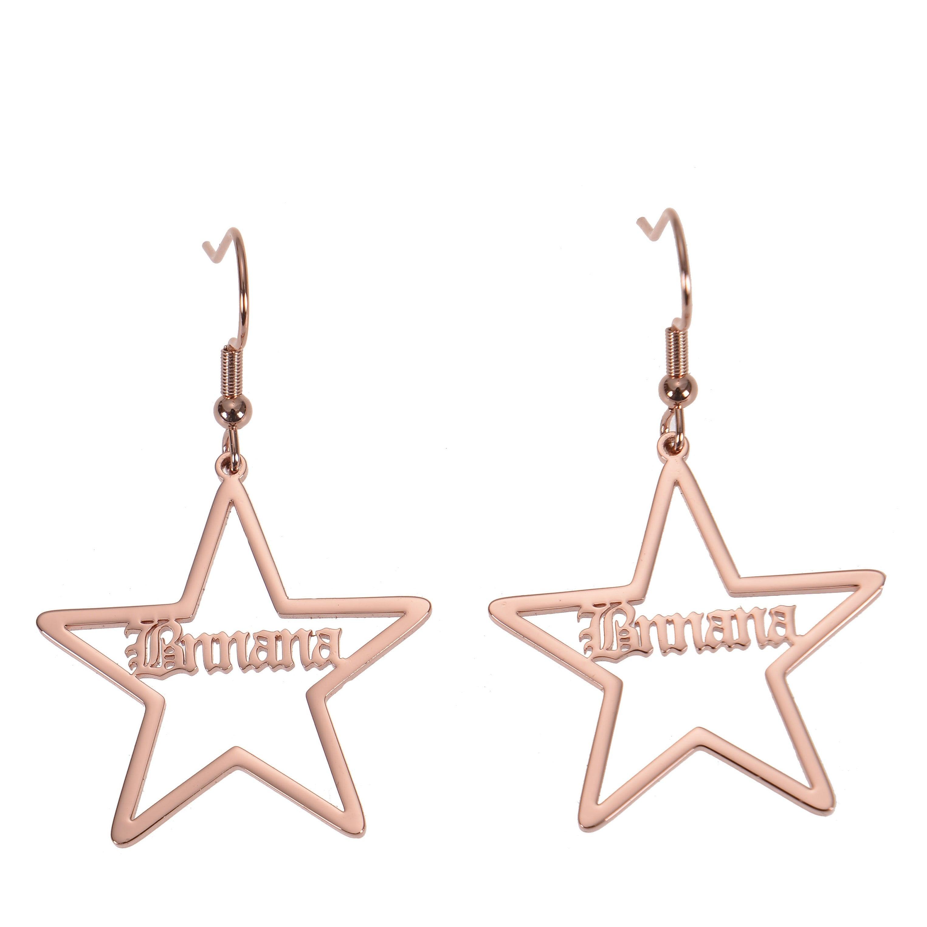 name earrings