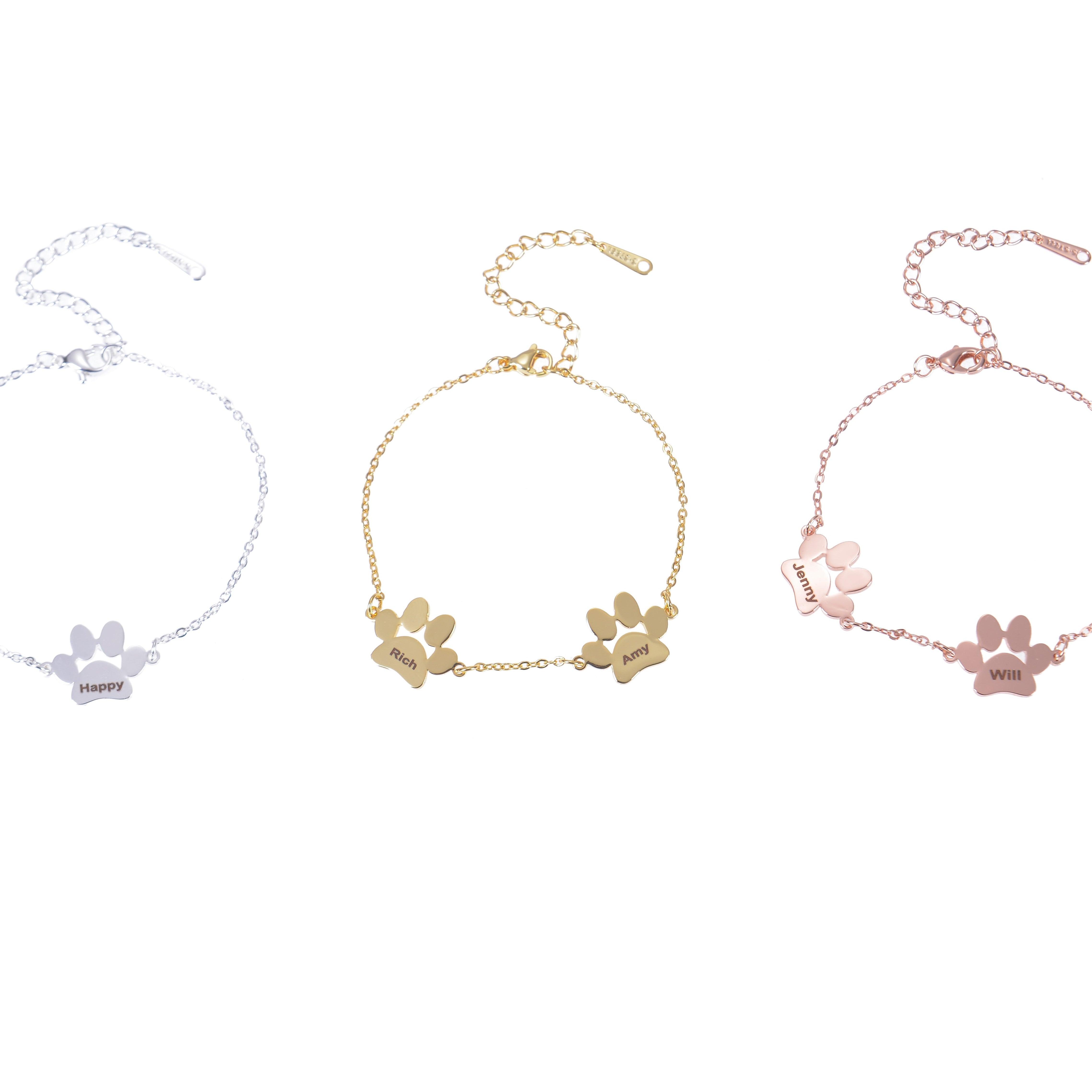 personalized dog paw bracelet