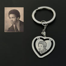 silver heartshape photo keychain