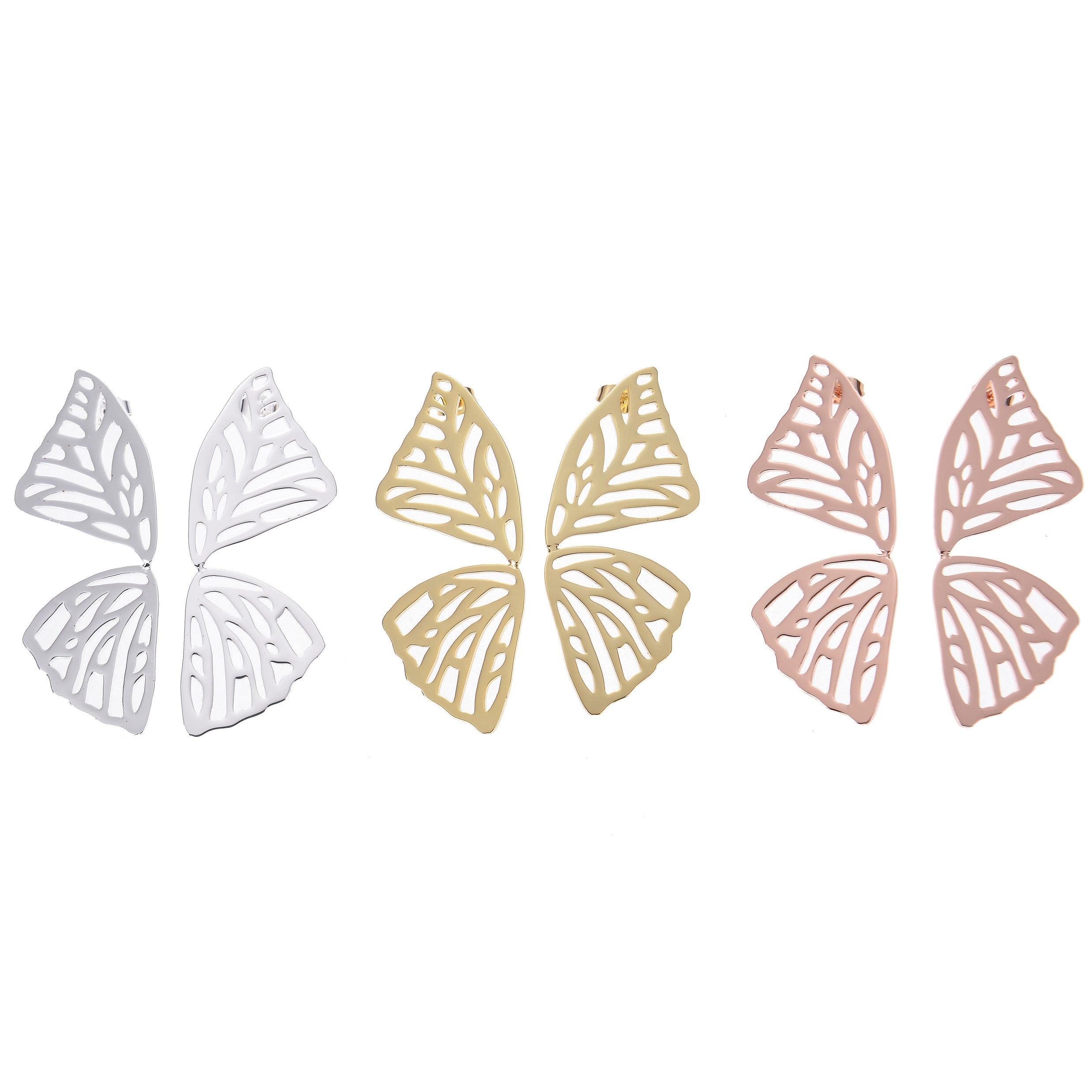 butterfly wings stud earring