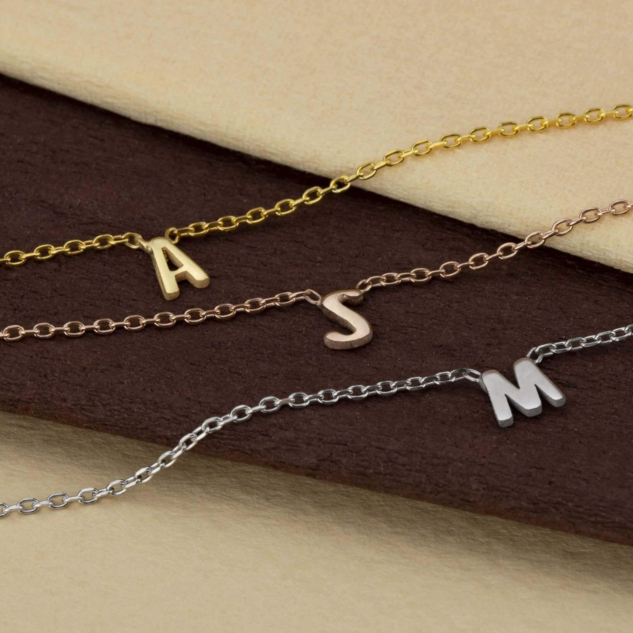 Small Initial Necklace-Pendantify-initial necklace,necklace,Personalization