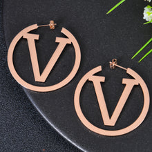 round initial hoop earrings