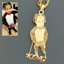 18k gold photo necklace