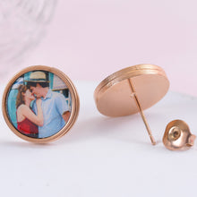 round photo earrings