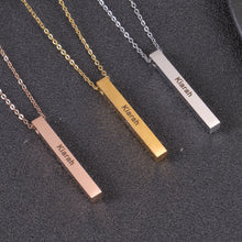 four sided bar necklace