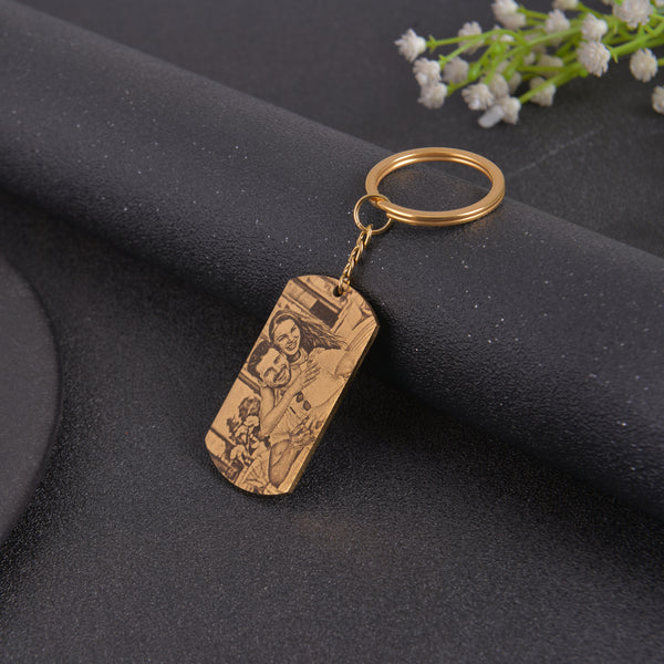 Buy Personalized Military Style Photo Keychain - Pendantify