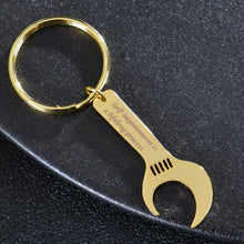 wrench key rings with short text