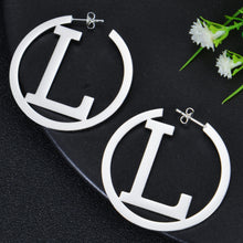 circle initial earrings