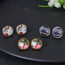 personalized colorful photo earrings