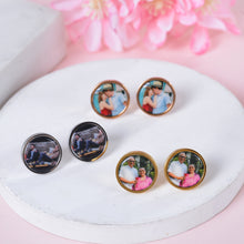 earrings with colorful photo 