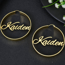 personalized name hoop earring