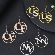 circle initial earrings