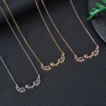 name necklace with angel wings