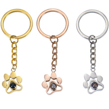 personalized pet paw projection keychain