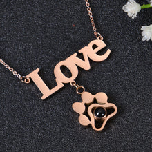 paw print projection photo necklace