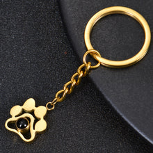 paw print projection photo keychain