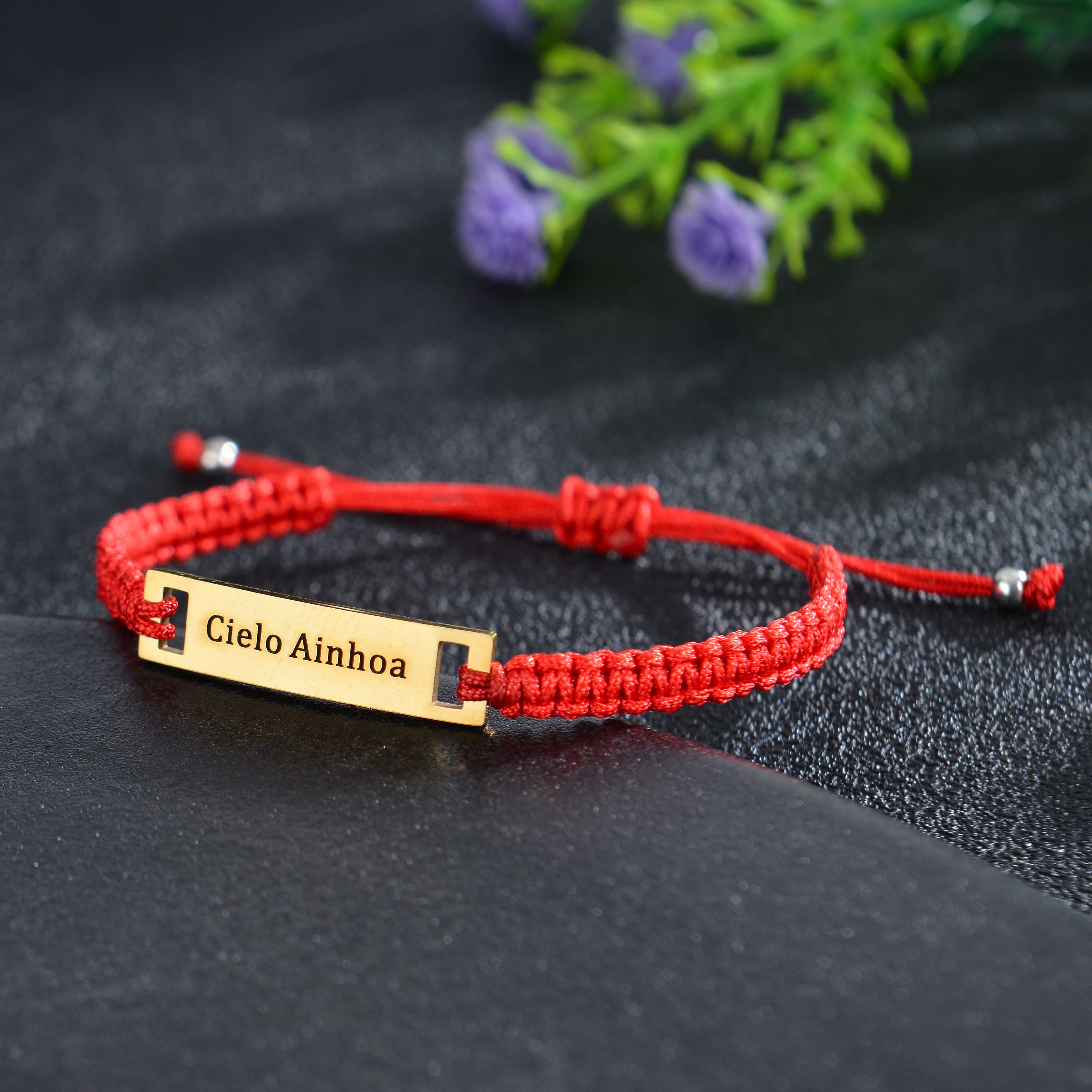 Unisex Personalized Nameplate Rope Bracelet