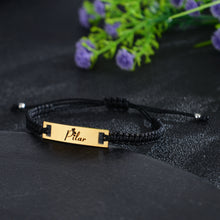 Unisex Personalized Nameplate Rope Bracelet