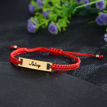 Unisex Personalized Nameplate Rope Bracelet