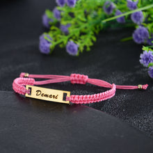 Unisex Personalized Nameplate Rope Bracelet