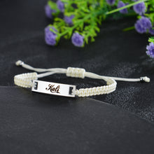 Unisex Personalized Nameplate Rope Bracelet