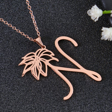 flower initial necklace