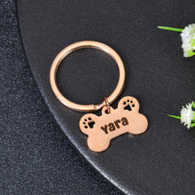 Rose Gold Dog Keyring