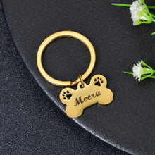 Gold Pet Name Keychain