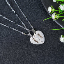 Engraved half heart pendant