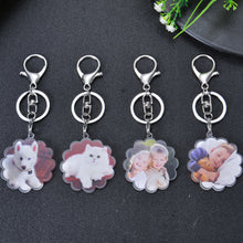 Flower-shaped Colorful Photo Acrylic Keychain