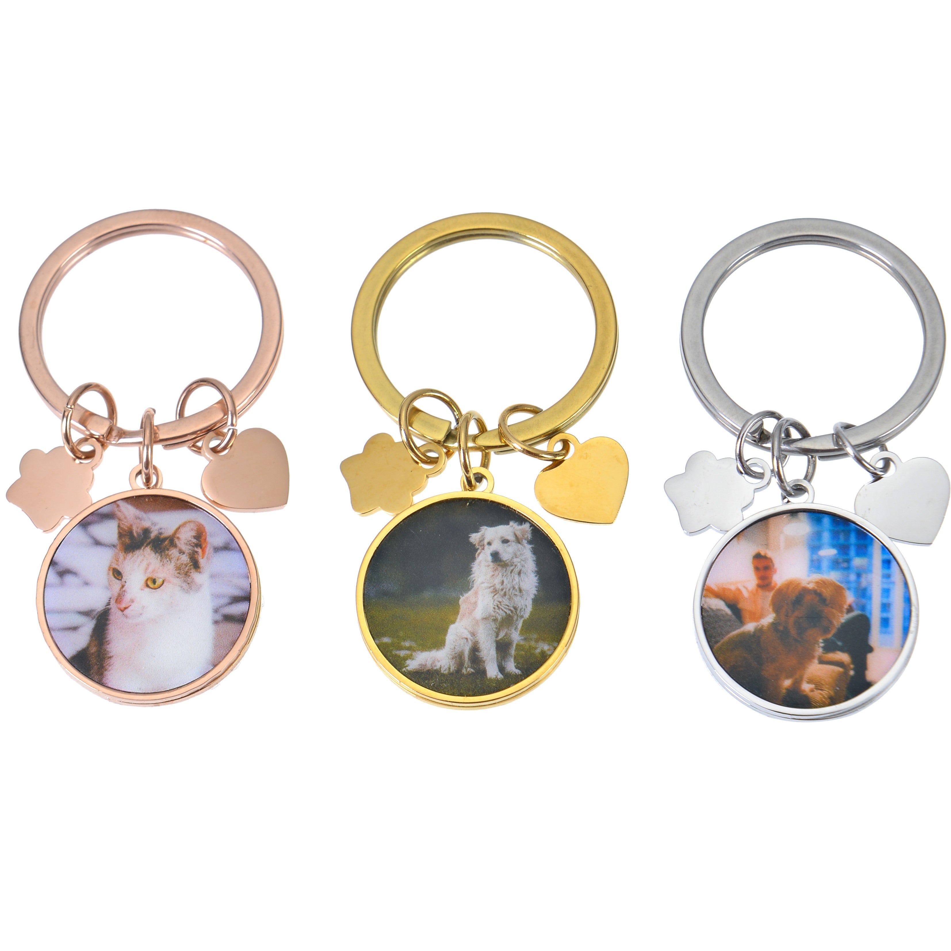 personalized pet photo keychain
