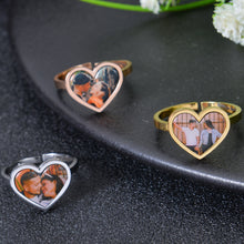 colorful photo heart ring