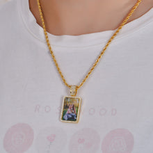 Personalized Diamond Studded Colorful Photo Necklace