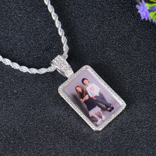 Personalized Diamond Studded Colorful Photo Necklace