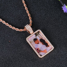 Personalized Diamond Studded Colorful Photo Necklace